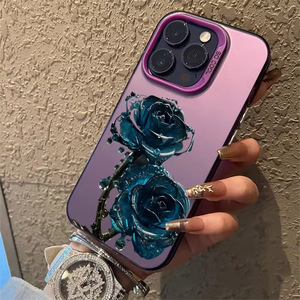 Thời Trang Kim Loại Màu Đen Màu Xanh Rose Imd Mát Điện Thoại Di Động Trường Hợp Đối Với <span class=keywords><strong>Apple</strong></span> Đối Với iPhone X XR 11 Pro 12 13 14 15 16 17 Pro Max - Product Image 3