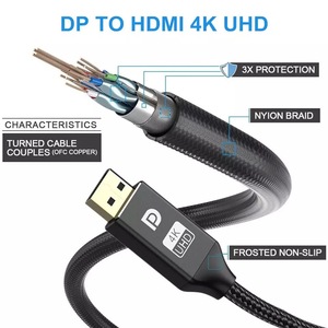 <span class=keywords><strong>HDMI</strong></span> để Displayport Dp <span class=keywords><strong>1.2</strong></span> 4k Cabo HD TV Video 1.8m dp TP <span class=keywords><strong>HDMI</strong></span> cáp cổng hiển thị Cáp - Product Image 4