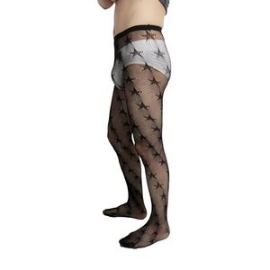 Collants résille noirs pour hommes en nylon ajouré, respirants et élastiques, une pièce, tendance et sexy - Product Image 4