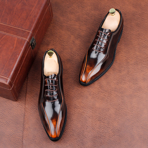 Chaussures de ville pour homme à bout pointu, style <span class=keywords><strong>Derby</strong></span>, avec rehausseur intérieur léger, finition brillante, pour affaires et mariage, style britannique européen anglais - Product Image 4