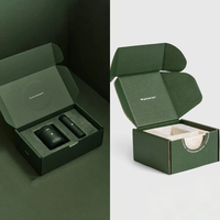 Boîte-cadeau rigide vert foncé personnalisée avec insert en mousse et impression de qualité supérieure pour l'emballage de produits électroniques et la protection des produits