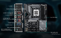 Stok Baru GIGABYTE X870E EAGLE X3D WIFI7 Mendukung CPU AM5 9000/8000/7000 DDR5 256G 4-Channel M.2 Motherboard Gaming untuk Desktop