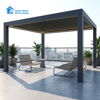 Pergola automatique chinoise Sweet Home en aluminium thermolaqué avec toit rétractable, gazebo LED, imperméable, bioclimatique et écologique