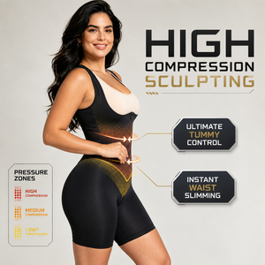 <b>Women</b> Woven Breathable Shapewear Bodysuit Abdomen <b>Compression</b> <b>Shorts</b> Zipper Closure Firm Shapers ODM - Product Image 3