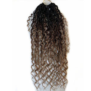 Extensiones de cabello trenzado para mujer, pelo sintético con diseño de Río, Color marrón, degradado, diosa Bohemia - Product Image 1