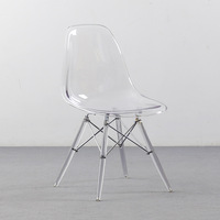 Chaise de salle à manger en plastique, chaise minimaliste pour la maison, design luxueux du dossier, chaise transparente en cristal