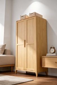Scandinavian Wooden <b>Wardrobe</b> Shaker Doors Hinged Solid Wood Freestanding Modern Bedroom Furniture Storage - Product Image 2