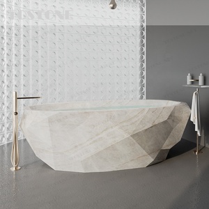 Bañera de Mármol Natural Taj <span class=keywords><strong>Mahai</strong></span> de Alta Gama Tostone, Bañera Ergonómica para Inmersión, Diseño Interior de Lujo para Hogares Privados - Product Image 3