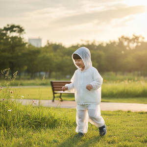 OZKIZ Conjunto de Malla Mosquitera con Capucha Anti-UV de Moda Coreana para Niños de 2 a 6 Años, Estilo Sencillo, Ropa de Verano para Niños al por Mayor - Product Image 3