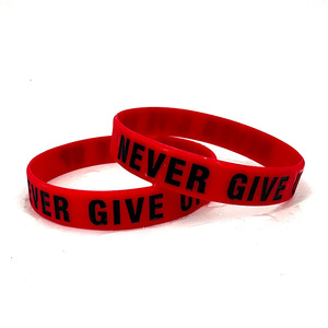 Pulsera de Silicona de Color, Brazalete de Goma con Logotipo Personalizado, Texto Personalizado, Campaña 'Nunca te Rindas', Pedido al por Mayor - Product Image 3