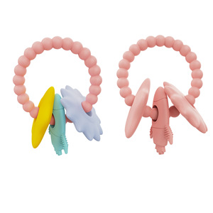 Jouet de dentition pour bébé en silicone, forme de fusée, 6 mois et plus, qualité alimentaire, bouillable, unisexe - Product Image 1