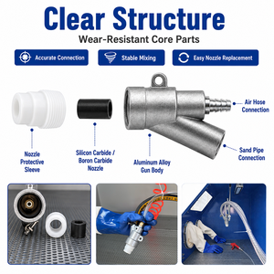 Pistolet de <span class=keywords><strong>sablage</strong></span> manuel compact sans poussière pour cabine de <span class=keywords><strong>sablage</strong></span> humide, machine de <span class=keywords><strong>sablage</strong></span>, sablateurs - Product Image 3