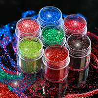 Ensemble de 7 pots de poudre à paillettes pour ongles, paillettes holographiques fines brillantes, pigment de couleur vive pour la décoration des ongles, manucure DIY, salon de manucure