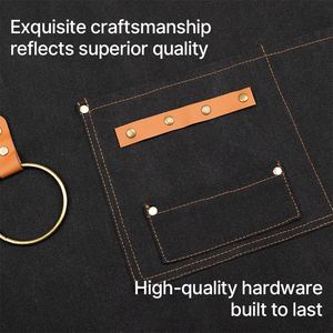 Tablier de cuisine en toile personnalisable avec logo, robuste, imperméable, résistant à l'huile, unisexe, à bretelles croisées réglables, pour la cuisson, le barbecue, le jardinage et le travail - Product Image 2