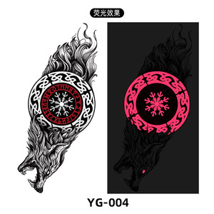 Pegatinas de tatuaje fluorescentes rojas de fábrica, impermeables, duraderas, <span class=keywords><strong>brazo</strong></span> de <span class=keywords><strong>flores</strong></span> artificiales, pegatinas de tatuaje temporal para hombres y mujeres - Product Image 3