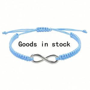 Pulsera de Diseño Nuevo y Moderno, Personalizable, de Acero Inoxidable, Ajustable, con Cuerda de Fibra, con Símbolo de Infinito, para Mujer - Product Image 3