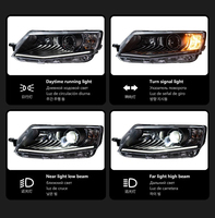 Ensemble de phares pour Skoda Octavia A7 2015-2017, avec feux de jour (DRL) à sourcils blancs et clignotants séquentiels, phare de voiture, feu stop