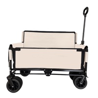 Chariot de courses et de camping à plateforme à quatre roues pivotantes en acier inoxydable haute performance, résistant à la corrosion, pour charges lourdes