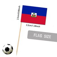 Drapeaux de gâteau jetables personnalisés en gros 3,5x2,5cm pour événements sportifs Haïti, jeu de bâtonnets de dents