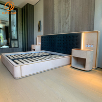 Meilleur meuble moderne en cuir, cadre en bois, chambre à coucher pour adultes