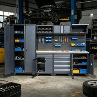Gabinete de Herramientas Industrial Modular de Metal con 12 Cajones, Ruedas Resistentes a la Oxidación, Capacidad de Carga de 1000 kg, Cerradura con Llave, Almacenamiento y Reparación