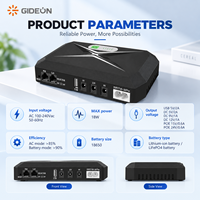 Mini onduleur monophasé 8800mAh DC 5V/9V/12V/24V triple port avec affichage LED pour routeur WiFi, modem, caméra CCTV