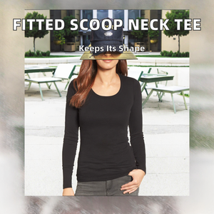 Camiseta de Manga Corta para Mujer, Ajustada, de Fibra de Bambú, Cuello Redondo, Transpirable, de Secado Rápido, con Logotipo Bordado - Product Image 2