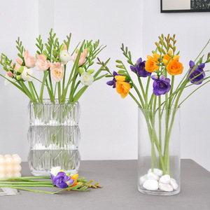 Fleur artificielle en soie Phalaenopsis Orchidée Blanc Rose clair Violet Orange Jaune Fleurs en vase Décoration maison Mariage - Product Image 5