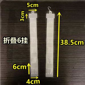 Display Hanging <b>Strips</b> for Supermarkets Made of <b>Plastic</b> PP Transparent Double-sided with 6 Hooks Length 38.5cm - Product Image 1