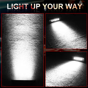 Barre lumineuse LED tout-terrain 12V 50W à faisceau hyper spot de 8 pouces, lumière blanche, montage encastré pour pare-chocs, pour camionnettes - Product Image 4