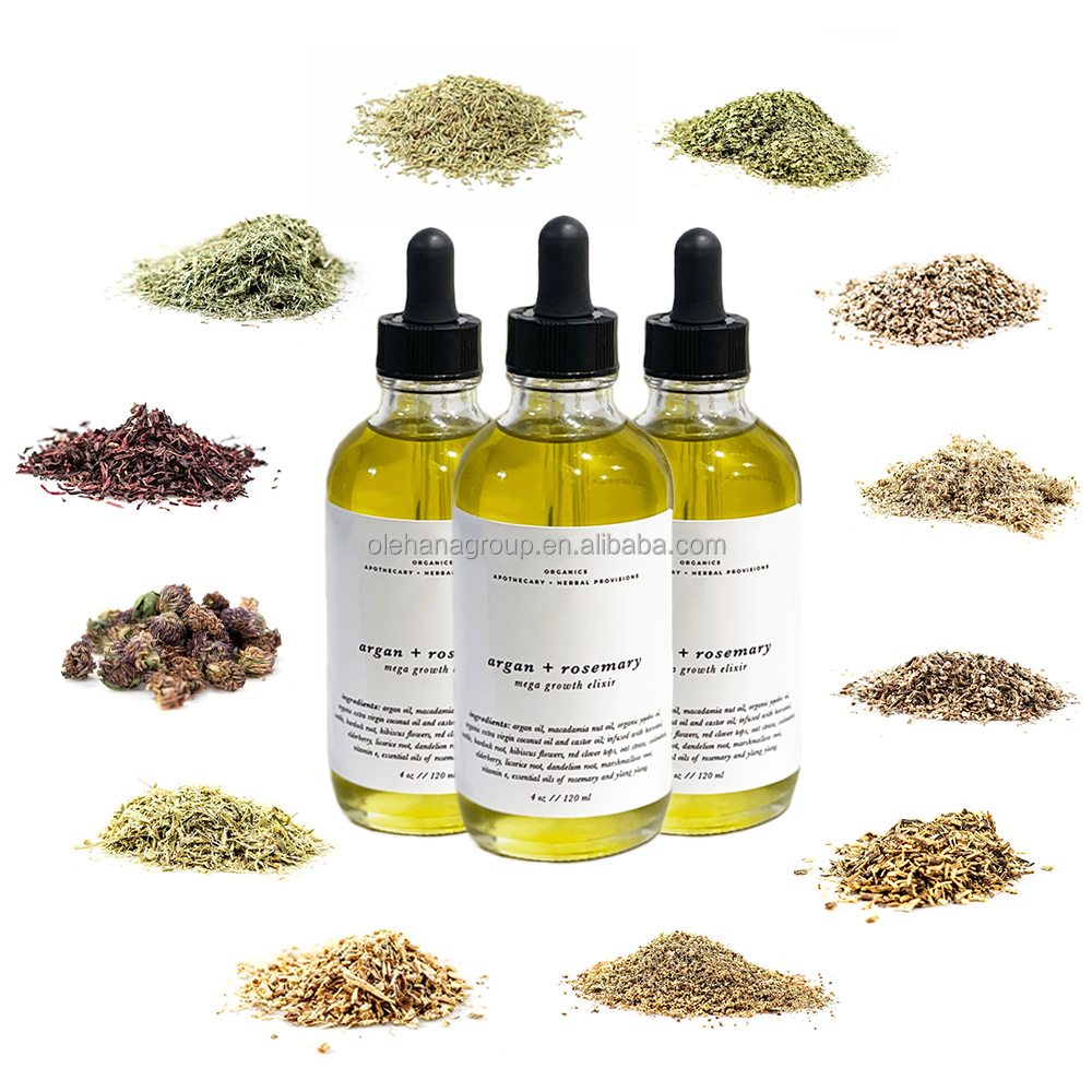 Rosemary Argan Oil Blend Herbs Scalp Hair Strengthening Nourish Hair Care Private Label Hair Scalp Growth Oil