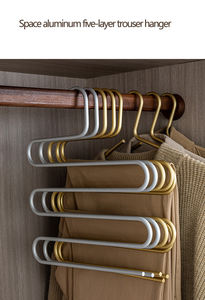 Aleación de plata Metal Magic S-shape 5 Tiers Mini bufanda organizador Hamger venta al <span class=keywords><strong>por</strong></span> menor bufandas baratas pantalones percha - Product Image 5