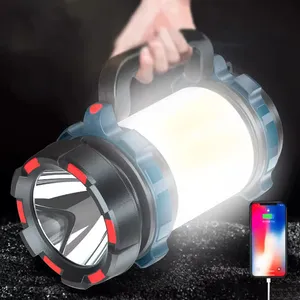 Gran oferta de TOBY 2024, Banco de energía de luz fuerte recargable, linternas de luz de búsqueda portátiles, linterna de Camping, luz de trabajo Led