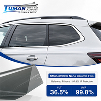 Película para Ventanas de Automóviles Tuman Nano Cerámica de Carburo de Titanio, Privacidad Equilibrada, 36.5% VLT, 99.8% UVR, 97.9% IRR