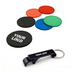 Sous-verres en silicone ronds personnalisés avec logo pour la promotion, cadeaux d'entreprise pour restaurants, sous-verres souples en PVC pour boissons - Product Image 1