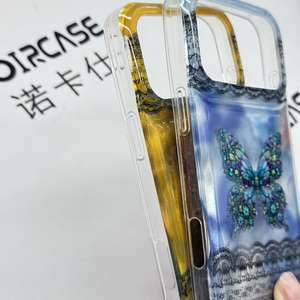 Coque de téléphone Coquette Bow pour <span class=keywords><strong>iPhone</strong></span> tous modèles et Android, dos transparent brillant, bord ondulé mignon, antichoc, vente en gros OEM - Product Image 3