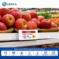 Étiquettes de rayonnage électroniques intelligentes LEEKA ESL 2,13 pouces BWRY, affichage E-ink 4 couleurs, étiquette de prix sans fil pour l'automatisation des supermarchés et du commerce de détail