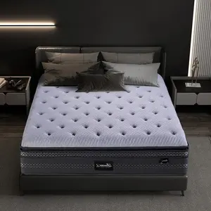 意大利碳离子织物睡眠床垫36厘米大号口袋弹簧床垫凝胶记忆泡沫床垫卷盒装
