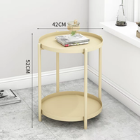 Table d'appoint ronde en fer moderne et simple, petite table basse pour café ou thé, mini table d'appoint pour canapé, chambre, balcon, intérieur