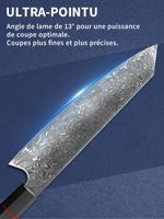 Couteau de cuisine professionnel Kiritsuke de 8 pouces en acier Damas à 67 couches avec manche en G10