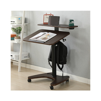 ADA pliable réglable chariot pour ordinateur portable sur roues bureau d'ordinateur Mobile pour bureau à domicile pneumatique contrôle de la hauteur roulettes mobiles