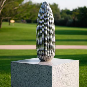 Criativo moderno Aço Inoxidável Metal Milho Design Paisagem Ornamento Pedra Esculturas & Esculturas - Product Image 4