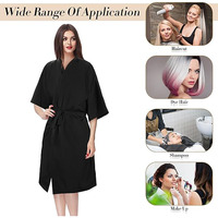 Robe de Salon Kimono Anti-Décoloration Personnalisée avec Logo Brodé pour Clients de Salons de Beauté, SPA, Hôtels, Barbiers et Coiffeurs