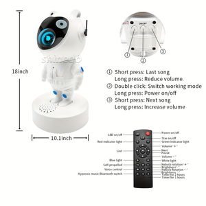 Trẻ Em Phi Hành Gia Galaxy Sao Chiếu Đầy Sao Ánh Sáng Ban Đêm Loa Phi Hành Gia Đèn Chiếu Với Điều Khiển Từ Xa Galaxy Chiếu - Product Image 5