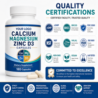 Ausreson OEM Gélules de Calcium Carbonate, Magnésium, Zinc et Vitamine D3 – Complément Immunitaire – Gélules de Calcium Pur pour des Os Forts