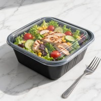 Barquette alimentaire jetable en PP moulée par injection sur mesure, compartimentée, avec couvercle, fabrication OEM