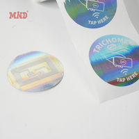 Étiquette NFC holographique personnalisable imprimable, puce HF 13,56 MHz, autocollant ISO14443A étanche pour la traçabilité des stocks de détail