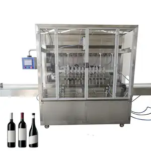 La linea di riempimento di produzione automatica utilizza macchine per il riempimento dell'imbottigliamento del vino del succo d'acqua minerale puro