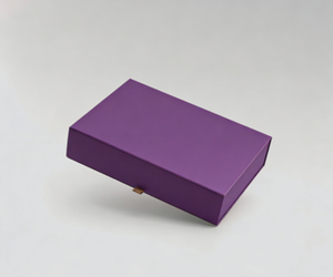 Caja de regalo de cartón de lujo personalizada morada con tapa magnética y logotipo personalizado - Product Image 3