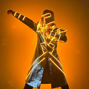 ชุดนักเต้น<span class=keywords><strong>ทหาร</strong></span>โรมันเปลี่ยนสีชุดคอสเพลย์ชุดการแสดงหุ่นยนต์ LED สำหรับไนท์คลับงานบอลรูม - Product Image 3